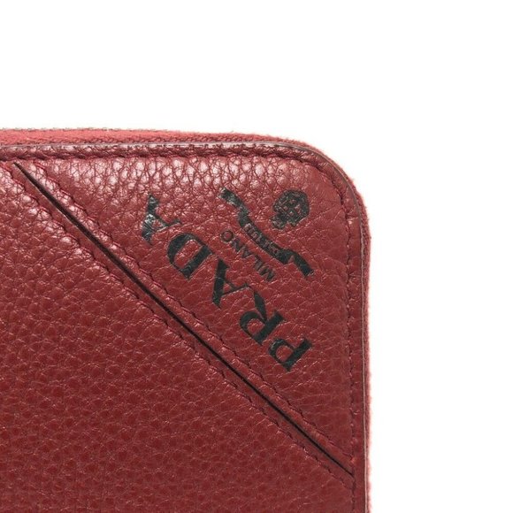 PRADA Logo gradient Zip Around Wallet Long Wallet RedBased/SilverHardware - Picture 2 of 12